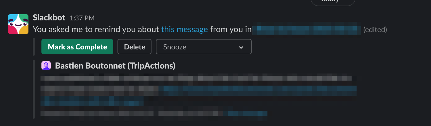 slackbot reminder message